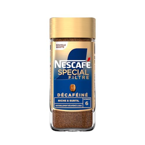 NESCAFE SPECIAL FILTRE Décaféiné - Café Soluble Instantané - Intensité 7 - Grains Arabica & Robusta - Flacon De 200 g