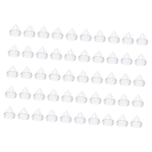 Beavorty 50個入り 箱 ダイヤモンド ボックス クリーム ジャー ボトル 保存容器 ひし形のクリームジャー バーム 化粧品の瓶 旅行クリームボックス サブジャー 化粧品保存瓶 プラスチック
