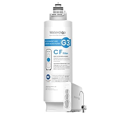 Waterdrop WD-G3-CF Filter, Replacement for WD-G3-W, WD-G3P600 and WD-G3P800-W Reverse Osmosis System, 6-month Lifetime