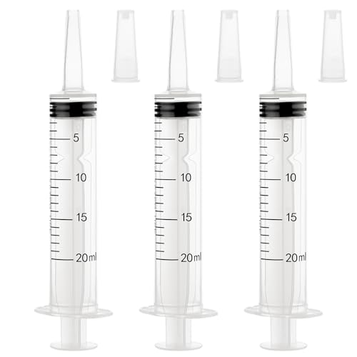 3 Pack 20ml große Spritze Kunststoff Haustier Fütterung Spritze sterile Verpackung für wissenschaftliche Labors Messung Dispensieren Gießen Nachfüllen