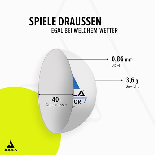 Foto von JOOLA 42181 Unisex – Erwachsene TT-Ball Outdoor Tischtennisbälle, Mehrfarbig, One-Size, 6