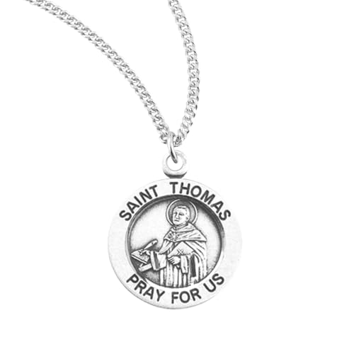 Patron Saint Round Sterling Silver Medal, 18