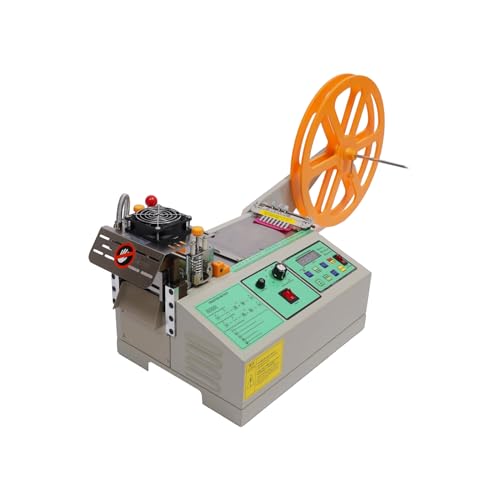Cutting Machine?Automatic Hot Cold Belt Ribbon Cutter?Webbing Cutter?Hot and Cold Tape Cutting Machine for Ribbon Elastic Band Webbing Zipper 280W