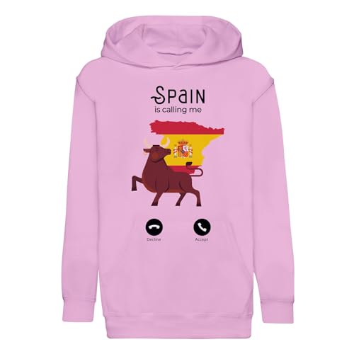 Sweat à capuche enfant Spain is Calling Me en coton premium noir