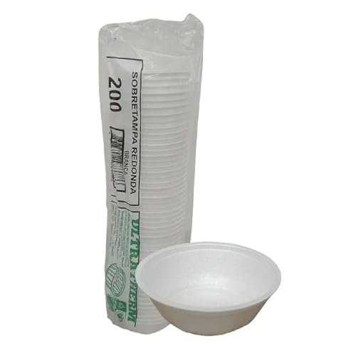 50 Cumbucas Isopor 200ml Prato Fundo Pote Açaí Caldo Sopa