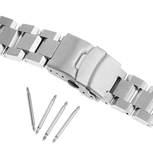 Image of Silver Stainless Steel Watch Band Strap Bracelet Double Clasp Links 20mm | Watches, Parts & Accessories | Wristwatch Bands