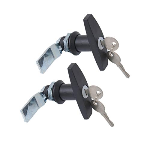 Accesorios de bloqueo del coche, Negro T manija de la forma de la paleta de entrada Cierre de puerta y las llaves de Herramientas de bloqueo, Apto for remolque/Yate/camiones (2 piezas)