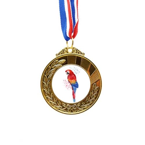 Cinta de oro para medalla de primer lugar no/no Red Psittaciformes