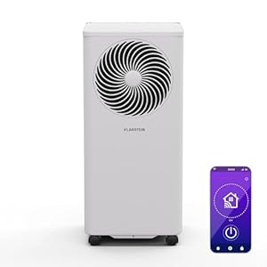 KLARSTEIN Draagbare airconditioning, 7.000 BTU, 3-in-1 airconditioner, draagbaar, met koeling, luchtontvochtiger en ventilator, app/spraakbesturing via Alexa/Google, energiezuinig, voor ruimtes tot 25