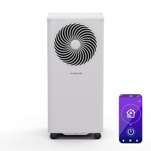 KLARSTEIN Draagbare airconditioning, 7.000 BTU, 3-in-1 airconditioner, draagbaar, met koeling, luchtontvochtiger en ventilator, app/spraakbesturing via Alexa/Google, energiezuinig, voor ruimtes tot 25