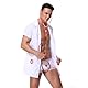 Moinha Herren Erotische Dessous Set Sexy Dessous Homosexuell Erotische Arzt Kostüme Unterwäsche Männer Cosplay Kostüm für Mann with Boxershorts Mantel Hörmuschel Sexy Outfit Polizei für Sex