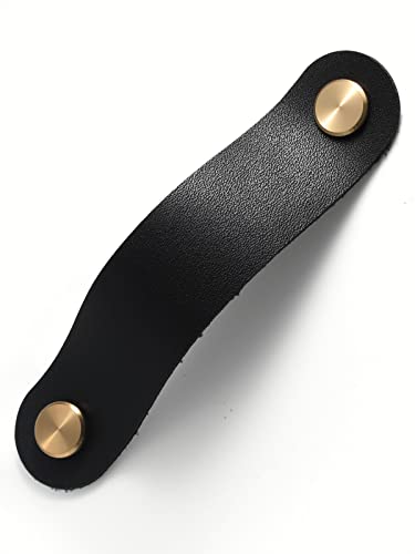 Jiasenbao Black Leather Drawer Pulls 6 Pack 3.78"(96Mm) Leather Handles Cabinet Knobs For Kitchen Cabinet Drawers Bathroom Dressers… #TOP7