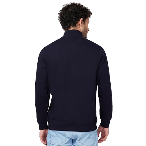 Image of Spykar Blended High Neck Full Sleeve Sweatshirt for Men