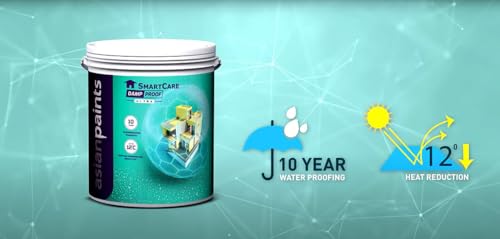 Image of Asian Paint Smart Care Damp Proof Ultra,PU Hybrid Waterproofing,12-Year Warranty,Crack Bridging 2.5mm,Surface Temp Reduction 12C,Resists 10 Bar Water Pressure - 20 Liter (White)