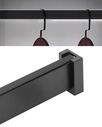 Varilla de armario de servicio pesado ajustable con soporte largo para colgar ropa