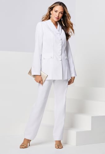 Roaman's Women's Plus Size Ten-Button Pantsuit4