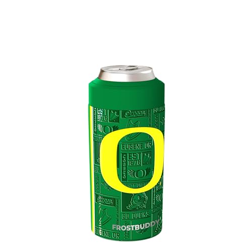 Image of Frost Buddy Universal Can Cooler - Fits 12 & 16 oz (Oregon Ducks | 3D) | 20x colder, cold up to 24 hrs | Fits slim cans & bottles | Sleek, lightweight design | No sweat, no condensation