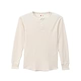[ヘインズ] サーマル Tシャツ 長袖 ヘンリーネックロングスリーブ ワッフル 無地 防寒 柔らかい綿混素材 HM4-Q502-020-L
