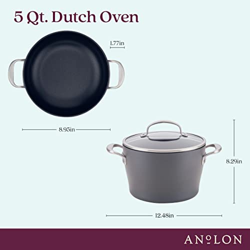 Anolon Allure Hard Anodized Aluminum Dutch Oven, 5 Quart, Dark Gray #TOP1