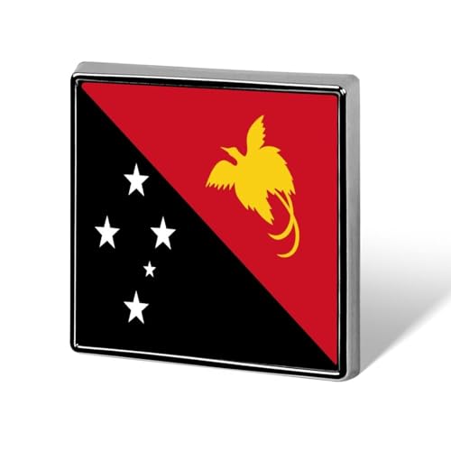 Broche insigne drapeau de la Papouasie-Nouvelle-Guinée - Bijou fantaisie pour femmes et hommes - Bijou original représentant le drapeau du monde entier