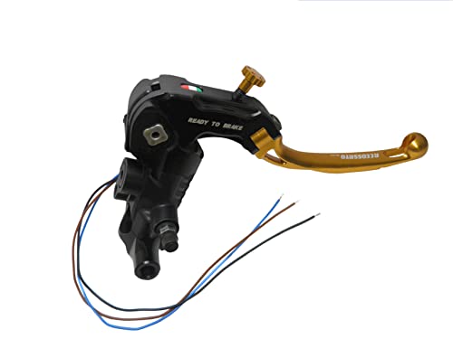Serbatoio Olio: non incluso Pompa freno CNC “Ready to brake” PRS 17x17-18-19 con leva snodata lunga oro RST Con Supporto Specchietto M10 per YAMAHA YZF-R1 M 1000 dal 2016 al 2019 cc 1000