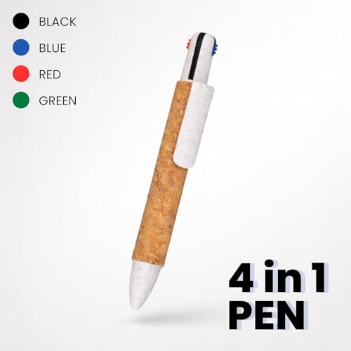 Image of 4 in 1 EcoPouch Diary Gift Set | 3-Fold Notebook | Cork Pen | Keychain | Sticky Notes in Canvas Pouch | Premium Corporate Gift Set | Gift Set for Men and Women