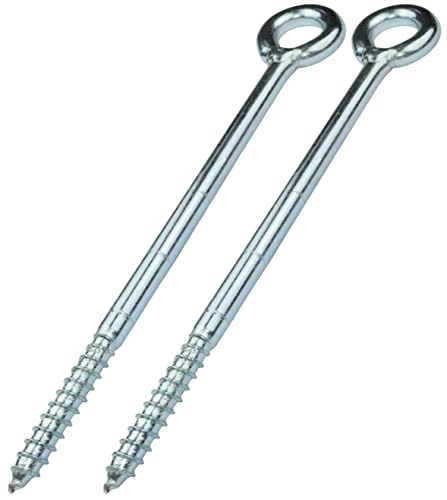 AERZETIX - C58290 - Satz mit 2 Schraubhaken öse ring Ø12x230mm für rohrgerüste - holznetz - wandbefestigung - aus stahl - farbe silber