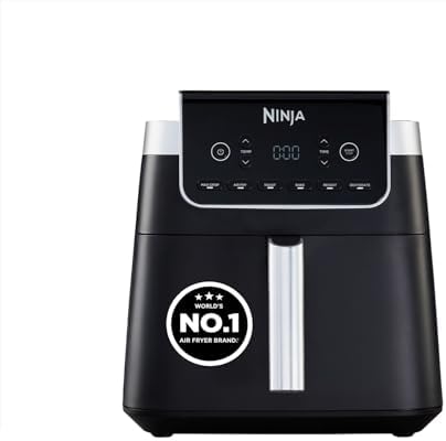 Ninja Air Fryer MAX PRO 6.2L (AF180IN) 2000W Max Crisp Technology Variable Air Flow PFOA-Free Non-Stick 6-in-1 Air Fry, Roast, Bake & More Cook from Frozen to Crispy, black
