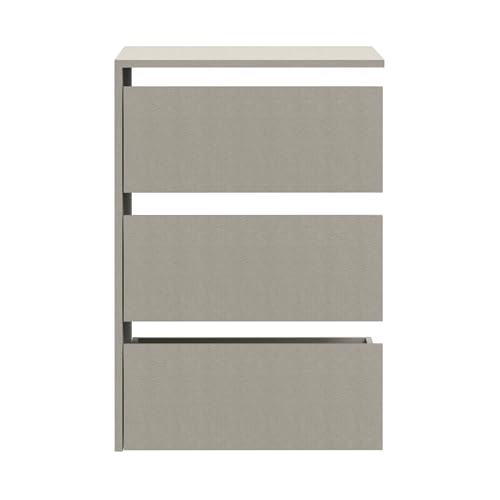 Forte SCHACH & MATT 2 Schubladenblock mit 3 Schubladen Innenkommode für Kleiderschrank Holzwerkstoff Grau Textilnachbildung 53 5 cm breit x 78 2 cm hoch x 52 7 cm tief