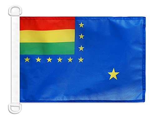 AZ FLAG - Bolivia Naval Ensign Nautical Flag - 18'' x 12'' - For Outdoor and Boat - Bolivian War Banner Knitted Polyester with Two Plastic Rings - Vivid Colors - 12x18 in - 45x30 Cm — image 1