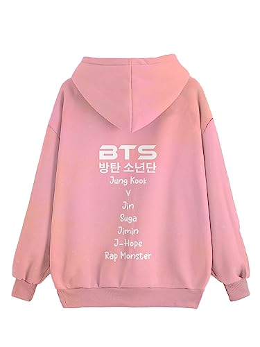 Image of FUNKY MONKEY BTS & Blackpink K Pop Winter Hoodies for Girls and Womens. 3D Printed, Lightweight Drawstring Sweatshirt Pullover with Side Pockets. 13-14