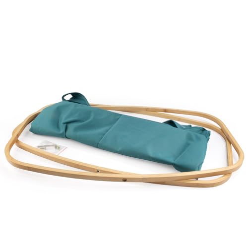 Foldable Bamboo Laundry Hamper with Lid - Decor Essentials for Any Room - Extra Large - Oval - Green
