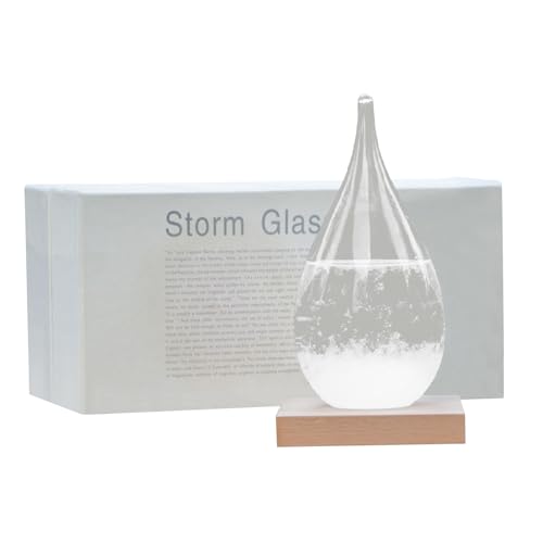 Storm Glass Weather Station Elegant Drop-Shaped Crystal Barometer Perfect Christmas & Winter Gift for Home & Office Decor Unique Weather Predictor for Family & Friends