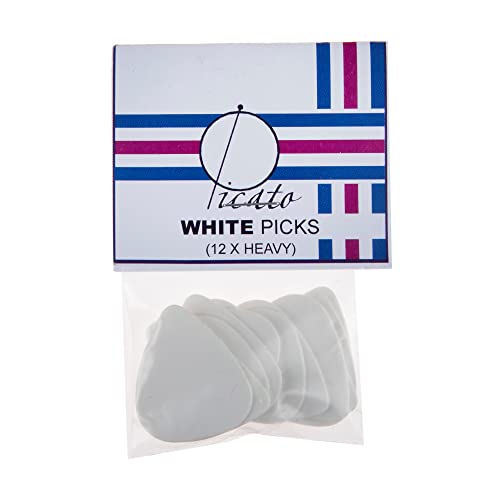 Picato Lot de 12 médiators épais Blanc - Les Beatles, Paul McCartney, John Lennon, RIngo Starr, George Harrison Picato Lot de 12 médiators épais Blanc
