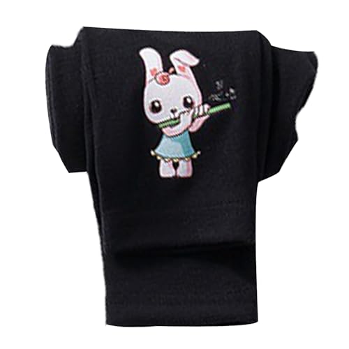 Girls Cute Cartoo𝐧 Skinny Pants Bunny Print Footless Tights Pants Solid Color Soft Stretch Leggings Trousers