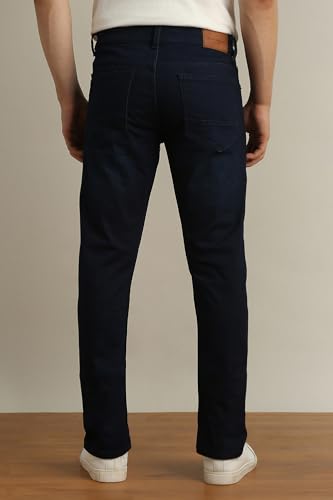 Image of Peter England Men's Slim Tapered Jeans | Denim | Casual Wear | Modern Fit
