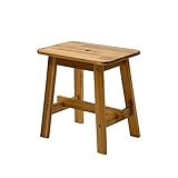 Lestar Solid Acacia Wooden Stool, Small Bench Seat, Small End Table Stool,Plant Stand,Vanity Stool,Small Wood Stool for Living Room, Bathroom
