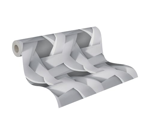 A.S. Création Papel Pintado - Papel Geométrico en Gris - Papel de Pared para Varios Espacios - Papel Pintado Pared de 10,05 m x 0,53 m