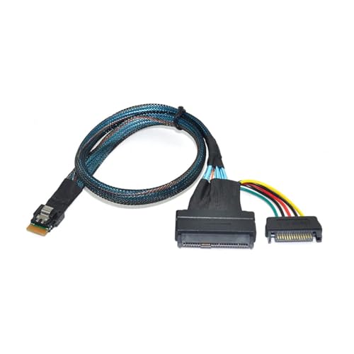 Cable Boartechs SFF 8654 4i a SFF 8639 SSD NVME U.2 con Poder SATA miniatura 3
