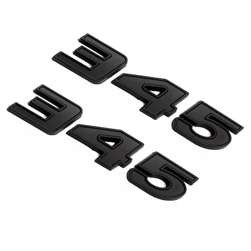 Image of Pair Set 345 Passenger & Driver Side Emblems 3D Badge Sticker Nameplates (Matte Black)