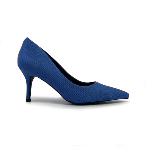 Women's Colorful Denim Walkers Stiletto Heel Dress Pump Shoes