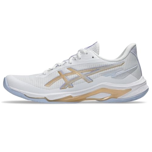 ASICS Women's Netburner Ballistic Ff 4 Sneaker, White/Champagne, 6 UK