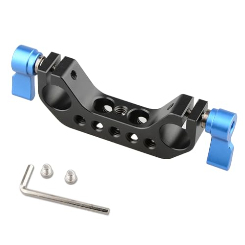 Image of Multifunctional 15mm Double Hole Rails Clamp Connector Adapter for Photography Camera Accessories Aluminum Alloy Design Double Hole Pipe Clamp for Video Equipment