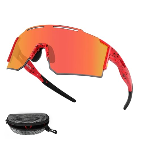 IX INOXTO Polarized Sports Sunglasses for Men Women Cycling Sunglasses UV400 Protection Goggles for Running Baseball Fishing