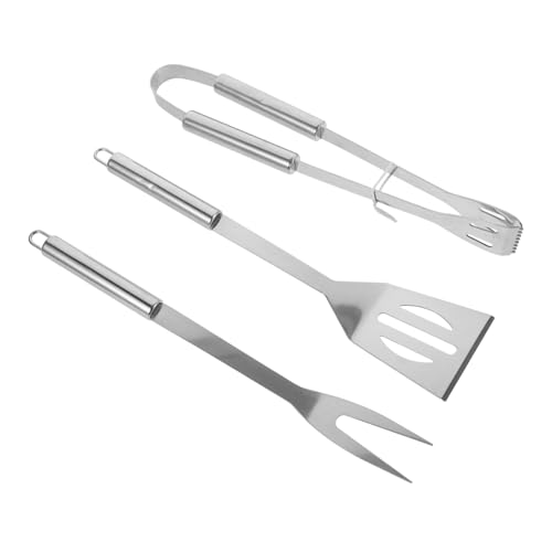 BESTYASH 3-Piece BBQ Tool Set Stainless Steel Grill Utensils Sturdy