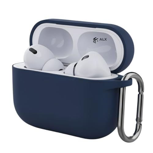 Capa de Silicone Anti Impactos para AirPods Pro 3 – Case com Mosquetão Prendedor (Azul Marinho)