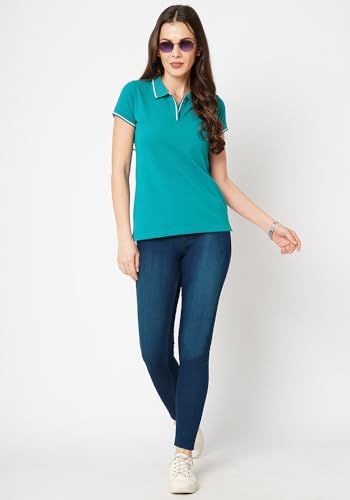Image of Wear Your Opinion Womens Premium Pique Polo Collar Neck T-Shirt Womens Premium Pique Polo Collar Neck T-Shirt (Design: Tipped Polo)