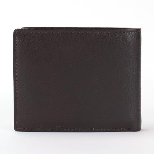 Image of KARA Brown Men's Genuine Leather Wallet - Bifold, 2 Cash Compartments, Coin Pocket, 10+ Card Slots, Hidden & Transparent Flip Sections