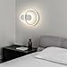 EPHIBUX Modern LED Wall Sconce Minimalist White Geometric Round and Oval Wall Lamp 3 Color Temperature Changeable Wall Light for Bedroom Bedside Living Room Hallway Lighting