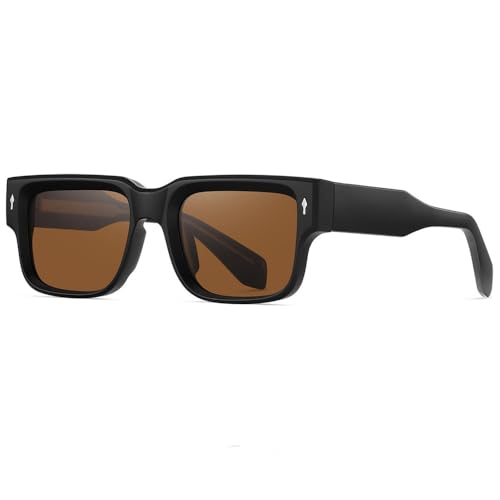 Lunettes de soleil UV400 femme et homme monture large rivetée sport